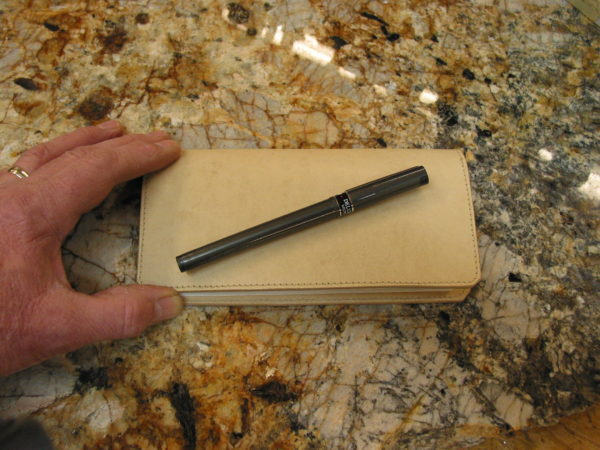 Checkbook Cover in Natural English Kip Leather - Image 2